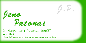 jeno patonai business card